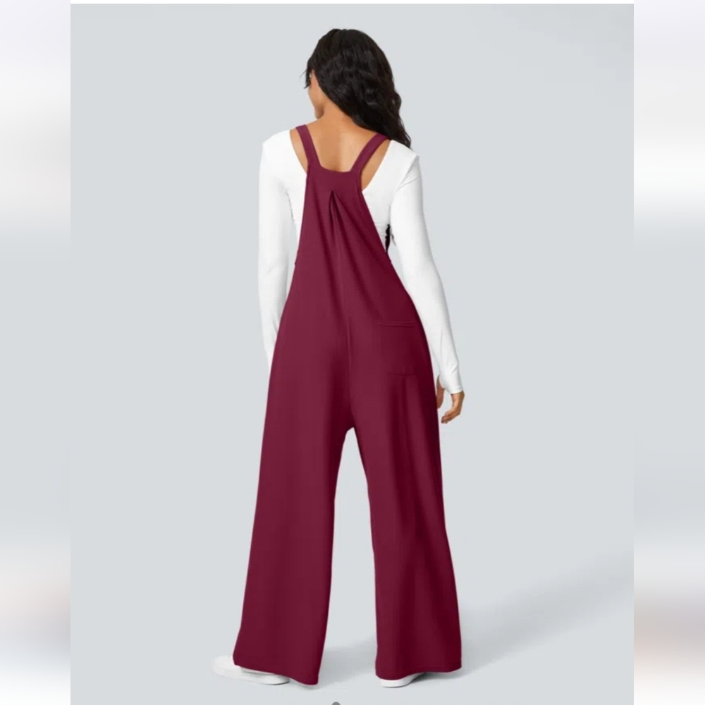 Halara Adjustable Strap Waffle Overalls - Picture 3 of 5